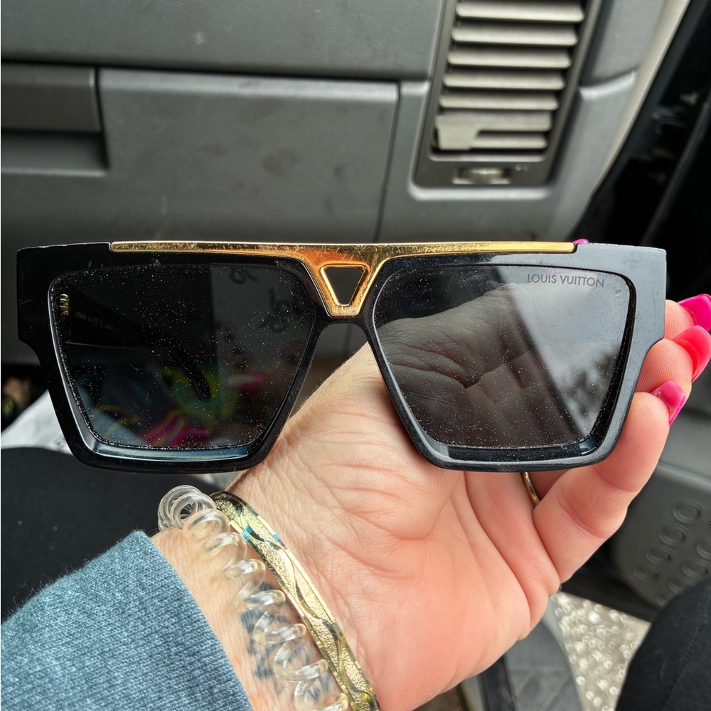 Louis Vuitton Black and Gold Geometric Sunglasses